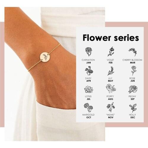 Visunion Stainless Steel Bracelet Custom Flower Rose Daisy Pattern Rose Gold Silver Color Bracelet Romantic Design for Women