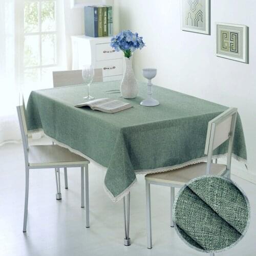 LAGMTA 1Pc 100% Polyester Solid Colour Table Cloth Beautiful Cotton Decorative Lace Suitable For Home Outdoor Banquet