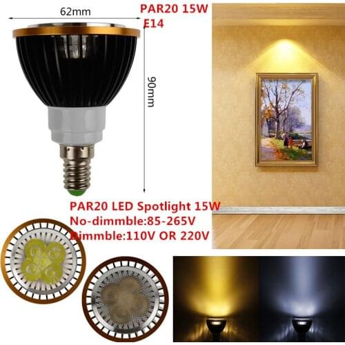 1PCS New LED PAR20 Bulbs 15W P20 E14 Dimmable Bulb Lamp Light Warm White/Cool White/Pure White Led Spotlight Downlight Lighting