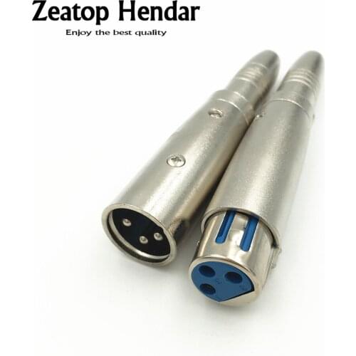 10Pcs 6.35mm 3 Core Pins Female Jack to 3Pin XLR Male Female Plug Audio Cable Microphone Metal Adapter 6.35 to XLR Connnector