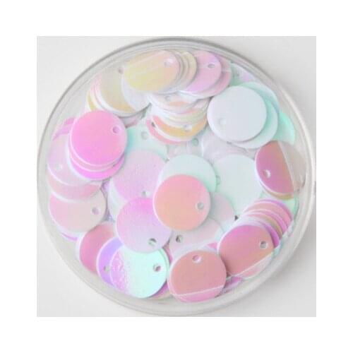 2000pcs 10mm Round Sequins PVC Flat Paillette Side Hole Sewing,Wedding Craft, Kids DIY Garment Accessory White AB Confetti