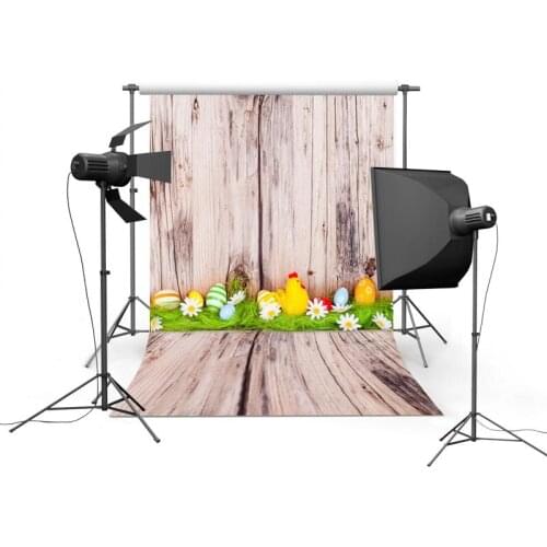 2017 New Arriving Easter Photography Backdrops Wood Wall Floor Eggs Grass Newborn Children Photographic Background Easter Day