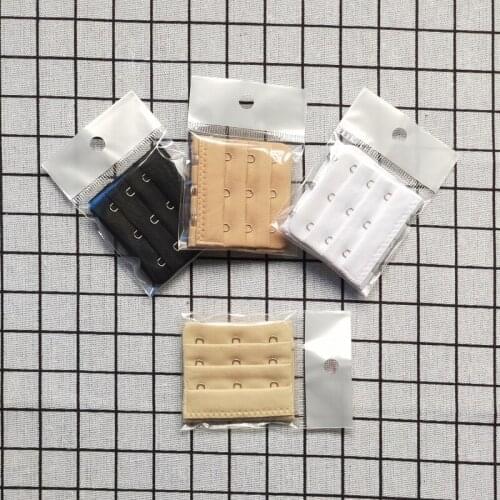 30pcs/lot Elastic Bra EXTENDER 3X3 Underwear Lingerie Extension Buckle Quality Stainless Sewing Accessories Individual Package