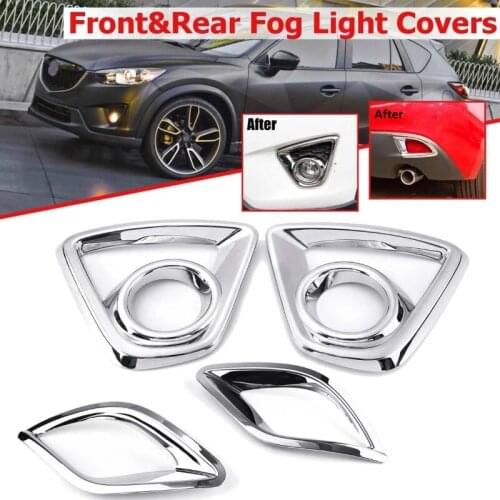 4PCS Car Rear Tail Lights Lamp Shade Frame Trim Cover With Front Bumper Fog light Trim Cover For Mazda Cx-5 Cx5 2013-2016
