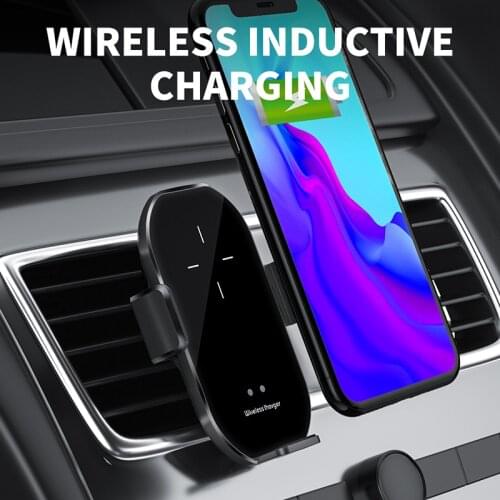 Car Phone Holder Fast Wireless Charger For iphone 8 X XS Intelligent Infrared Sensor Automatic Qi Wireless Charging For Samsung