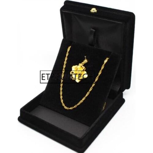 50pcs Elegant Velvet Jewelry Box Bride Wedding Jewelry Necklace Pendant Box Gift Black Display Case Holder Organizer