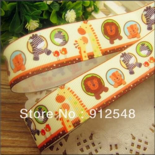 Free shipping 1" 25mm Animal World printed ribbon grosgrain ribbon,Garment accessories,Hair ribbon,mdxd010