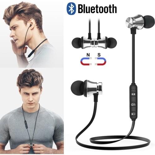 Bluetooth Earphone With Mic Sports Neckband Magnetic Wired Earphones Stereo Earbuds Music Metal Headphones S8 For All Phones New