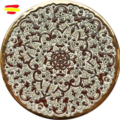 Dish Ceramics 29 cm/11,4 inch diameter-Spainish-glazed Ceramics made up handmade-made in españa-oro 24 k-ARTECER