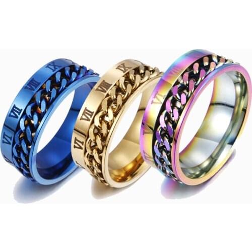 2021 Fashion Hip Hop Stainless Steel Chain Rotating Roman Numerals Men and Women Jewelry Party Leisure Sports Gift High Quality