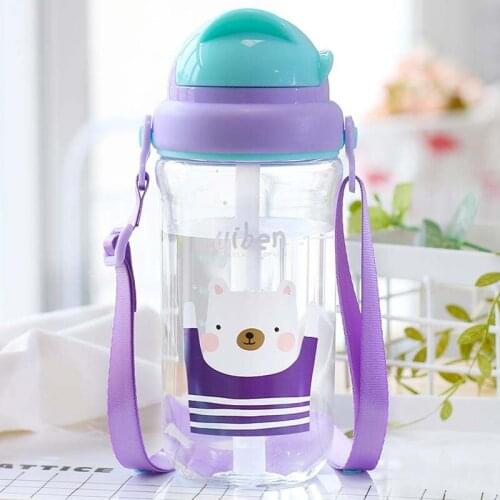 430ml Baby Feeding Cup Thicken Kids Children Learn Feeding Drinking Water Straw Handle Bottle Training Baby Feeding Cup