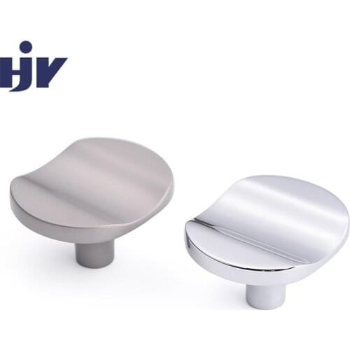 HJY Kitchen Chrome Pull Knobs Modern Furniture Wardrobe Cabinet Dooroom Handle Knob Drawer Hardware Single-hole Pull Z399