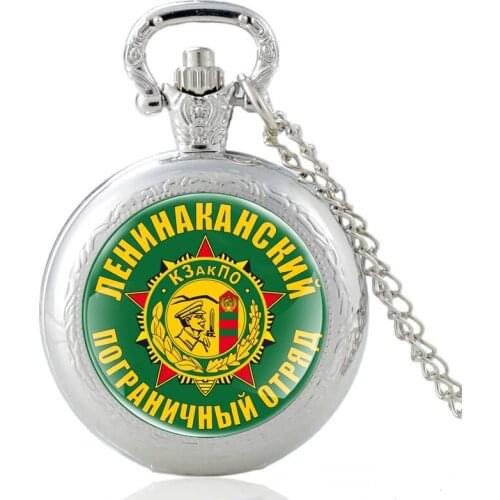 Classic Soviet Army pattern Silver Glass Dome Vintage Pocket Watch Men Women Charm Pendant Necklace Hours Clock Gifts