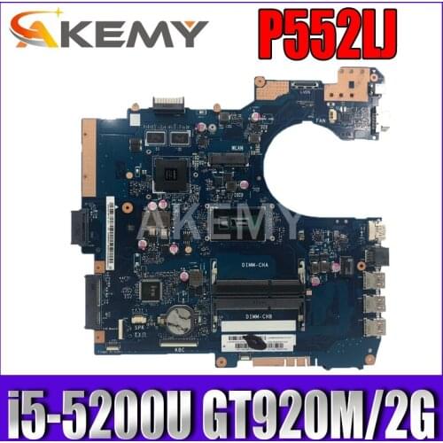 Akemy P552LJ mainboard For Asus P552LA P552L P552LJ PRO552L PRO552LJ Notebook Laptop motherboard W/ i5-5200U GT920M/2G