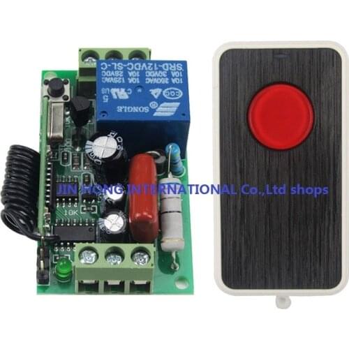 Direct Sale AC220V 1CH 10A Remote Control Light Switch Relay Output Radio Receiver Module and Ultra-thin 1 keys Transmitter
