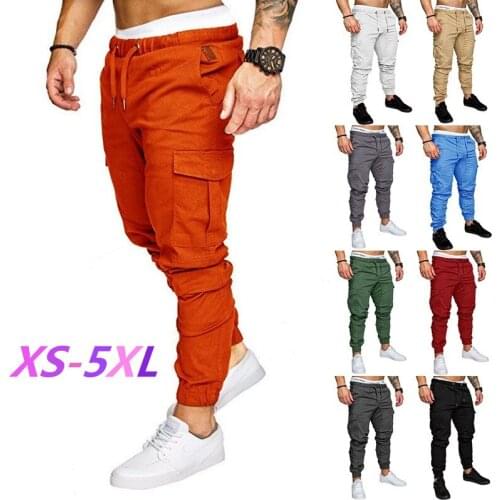 Men joggers pants cargo casual Mens Fashion Drawstring Outdoor Male Casual Multi-pocket Cargo Pants Trousers sweatpants