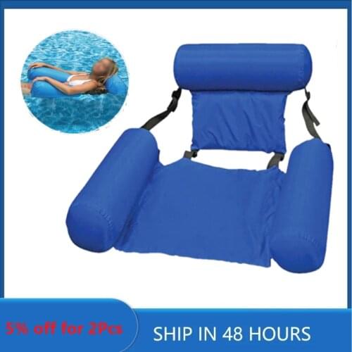 Inflatable Hammock Floating Hammock Air Mattress Swimming Pool Accessory Water Hammocks Foldable Beach Lounger Chair Pool Toys
