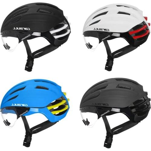 New road bike helmet M/L55-60cm black white red, with glasses and reversible sun visor bike helmet unisex