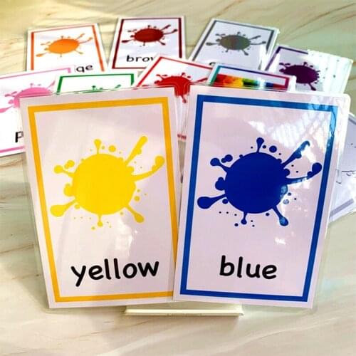 12pcs Montessori Baby English Learning Cards Weather Colour Cognition Flash Cards For Children Early Educational Toy Memory Game