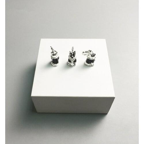 Silver Black French Bulldog Dog Charm Pendants, Fashion Chain Necklace Accessories Watchdog Pendant Jewelry Gift for Women