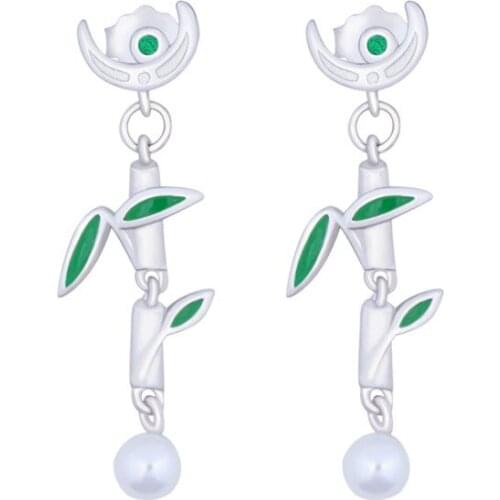 Wholesale 1 Pcs The Tale of The Princess Kaguya Earrings Japanese Anime Figue Kaguya Hime Ear Accessories for Women Men Gifts