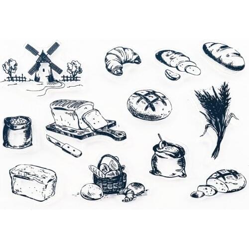 Bread food Clear Rubber Stamps Silicone for DIY Scrapbooking Card Making Photo Album Crafts Template Decoration New Stamps