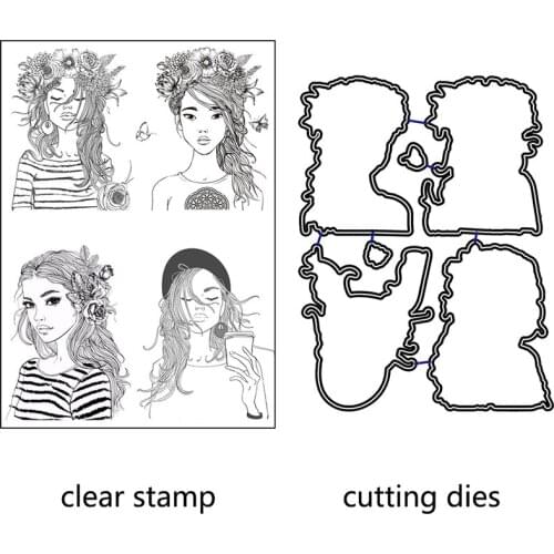 AZSG girl Lovely beautiful Clear Stamps/Seals For DIY Scrapbooking/Card Making/Album Decorative Silicone Stamp Crafts