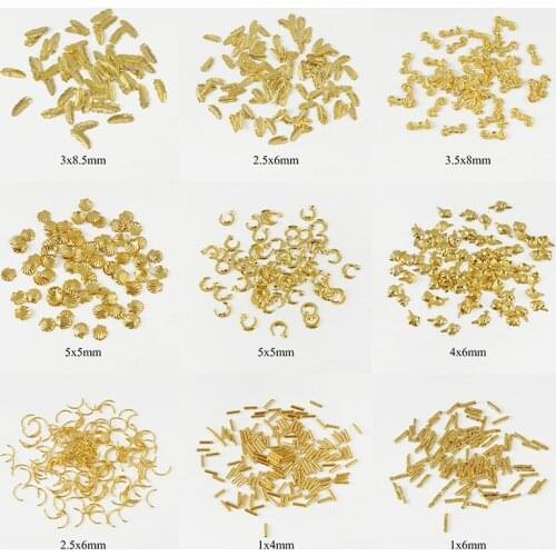 Mixed Metal patch Nail Art Metal Frame Hollow Gold Rivet Decorations Rhinestones Triangle Shell Nail DIY Nail Manicure Accessor