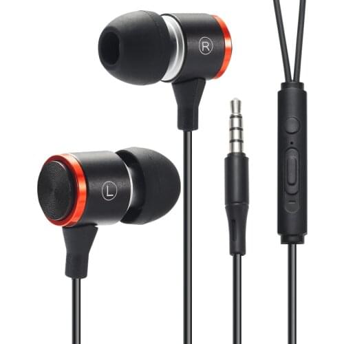 3.5mm Stereo Bass Headphone For Xiaomi In-Ear Wired Earphones Metal HIFI Earpiece with MIC for Huawei Samsung Mobile Phones