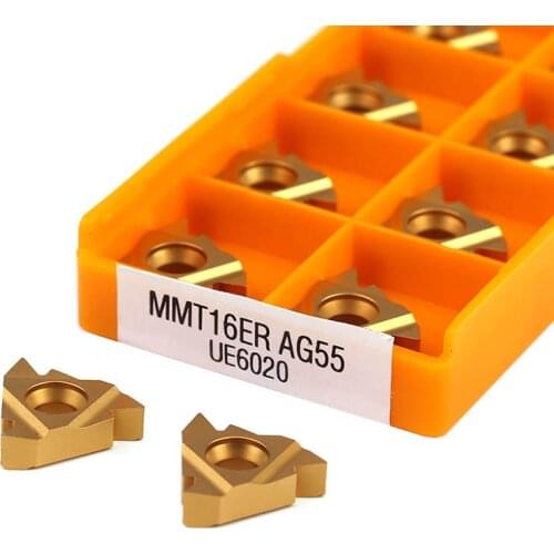 MMT16ER AG55 16IR AG55 US735 UE6020 VP15TF CNC Machine Lathe Threading Carbide Insert Cutter Tools Turning Knife Stable Cutting