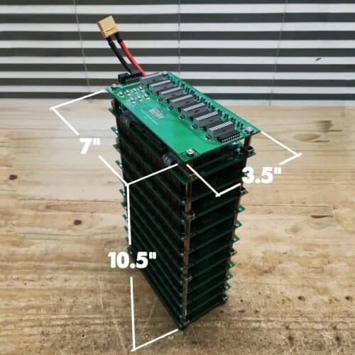 7S State of Charge Meter and 7S 50A Bluetooth BMS 7s 18650 Battery Box DIY 7s Power Wall Battery pack LED DIY Ebike Battery