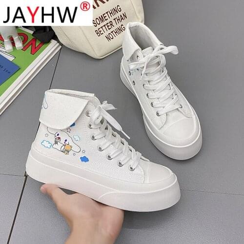 JAYHW Women Sneakers Fashion Breathble Vulcanized Shoes Pu Leather Platform Shoes Woman White Lace Up Casual Shoes Zapatos Mujer