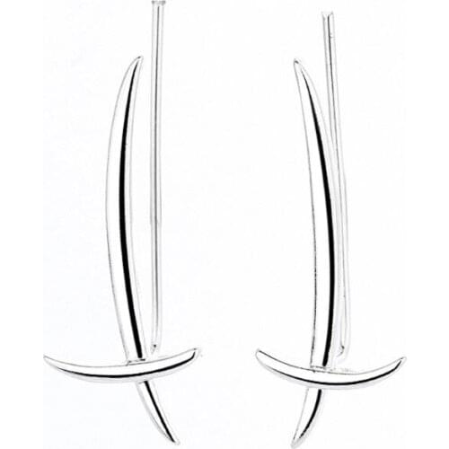 Women Gothic Punk Cross Sword Earrings Women Jackets Geometric Sword Ear Climbers Simple Stud Earrings Fashion Jewelry