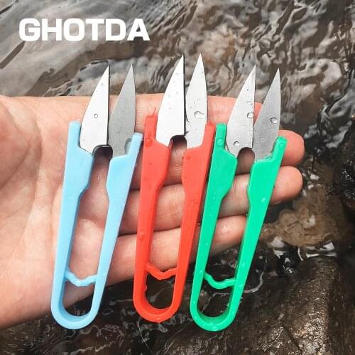 1 Pcs U-Shaped Mini Fish Embroidery Application Scissors Fishing Braid Line Cutter