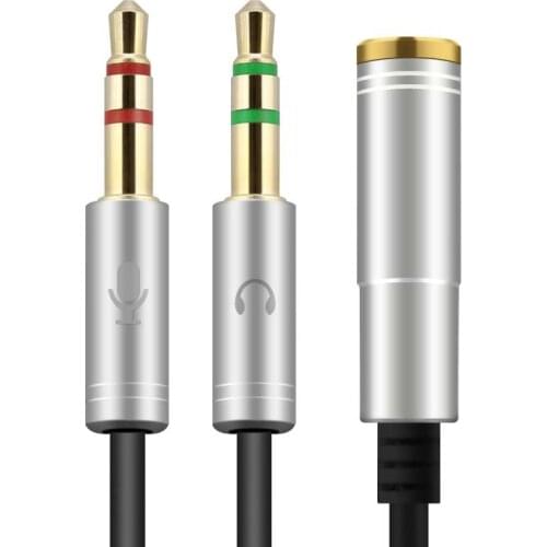 1 In 2 Splitter Headphones Jack 3.5 mm AUX Stereo Audio Y-Splitter 2 Female To 1 Male Cable Adapter Microphone Plug For Earphone