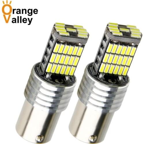 100PCS 1156 BA15S P21W BAY15D 1157 Car LED 45 SMD 4014 LED Tail Bulb Brake Lights Auto Reverse Lamp Daytime Running Signal Light