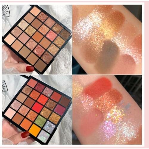 Shimmer Matte Eyeshadow Powder Pallete 25 Color Metallic Diamond Pigmented Glitter EyeShadow Palette Makeup Palette Cosmetic