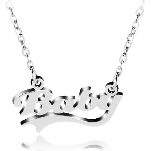 Personality Fashion Pendant Necklace Creative Letter Baby Collarbone Chain Necklace For a Gift Of Lover Valentines Day