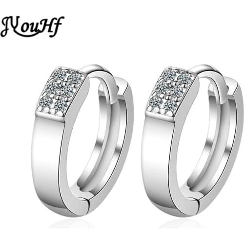 JYouHF Fashion Large Small Size Round Circle Earring Elegant Simple White Gold Color Cubic Zircon Hoop Earrings for Women Gift
