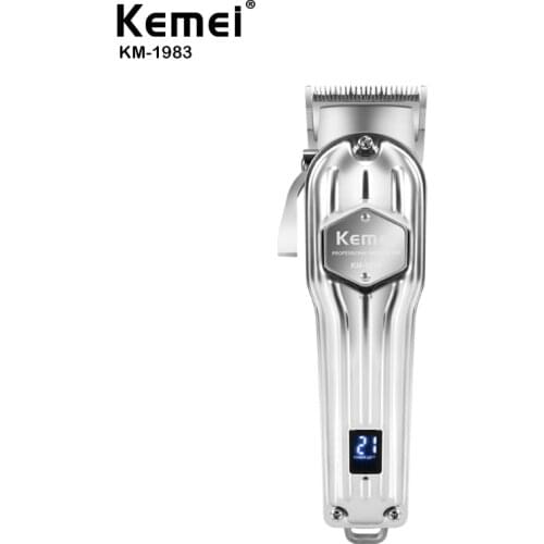 Kemei Hair Clipper Professional Barber All Metal Rechargeable Hair Clipper Electric Hair Trimmer Haircut Shaver Beard Trimmer