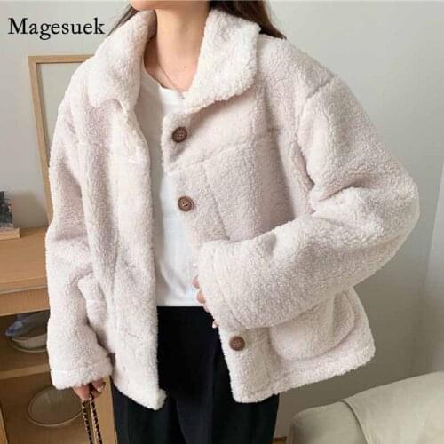 Korean Loose Casual Winter Clothes Fashion Coats Women Tops Lamb Velvet Jacket Women Coats Plus Size Thick Jackets Female 12308