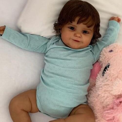 50CM/60CM Bebe Reborn Toddler Girl Maddie Doll Rooted brown hair Soft Cuddle Body High Quality Doll gift toys