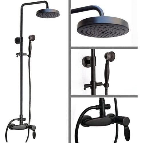 Brass Black Oil Rubbed Antique Bronze Rain Shower Mixer Tap Faucet Handheld shower Head set Wall Mounted ars438
