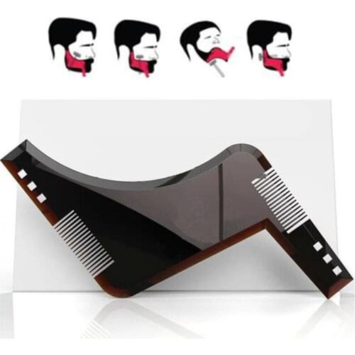 Hot 1PCS High Quality Beard Shaping Styling Template PLUS Beard Comb All-In-One Tool ABS Comb for Hair Beard Trim Template
