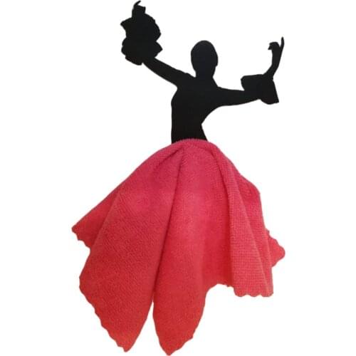 Dancing woman figured metal towel rack decorative drying rack 2021 new season kitchen tools