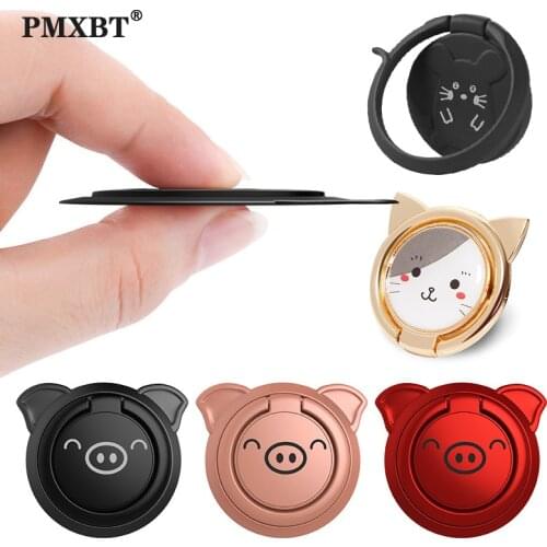 Metal Finger Ring Holder 360 Rotate Mobilephone Mount Stand Cute Animals Bracket Support For iPhone Samsung Huawei Xiaomi Tablet
