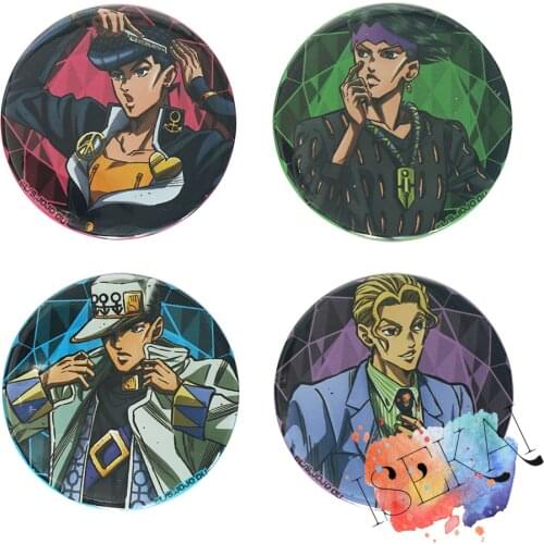 JoJos Bizarre Adventure Is Unbreakable Anime Higashikata Josuke Rohan Kishibe Kujo Jotaro Kira Yoshikage Metal Badge Pin