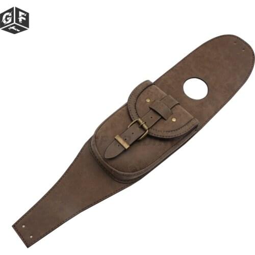 Motorcycle Retro PU Leather Tank Bag Cover Panel Pad W/Pouch Motorbike Oil Fuel Tank Bag Tool for Harley SPORTSTER XL883 1200