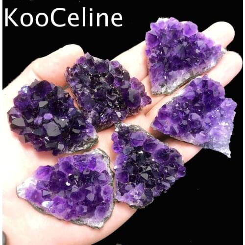 40-50g Natural Crystals Quartz Amethyst Cluster Specimen Ore Energy Reiki Stones Home Aquarium Decoration Accessories Gemstone