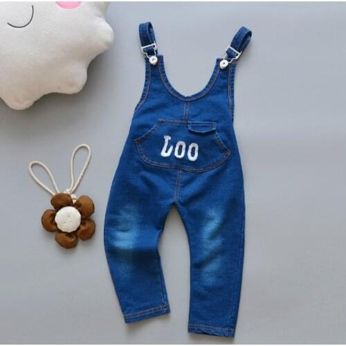 2019 new fashion baby boy and girl overalls hot sale kids denim overalls children boy jeans pant girls jeans trousers